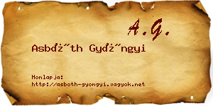 Asbóth Gyöngyi névjegykártya