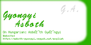 gyongyi asboth business card