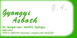 gyongyi asboth business card